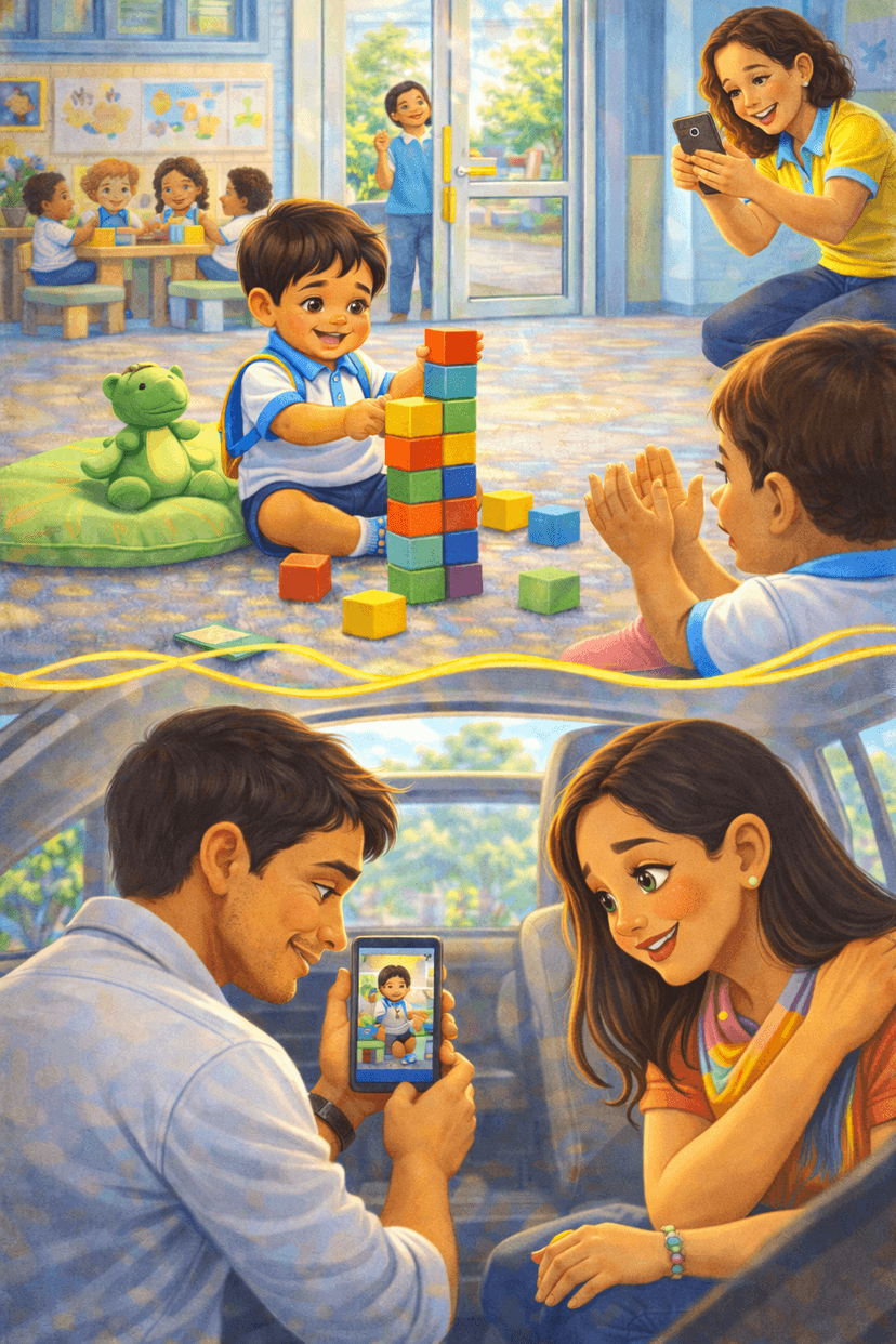 Escola e família conectados através de fotos e mensagens